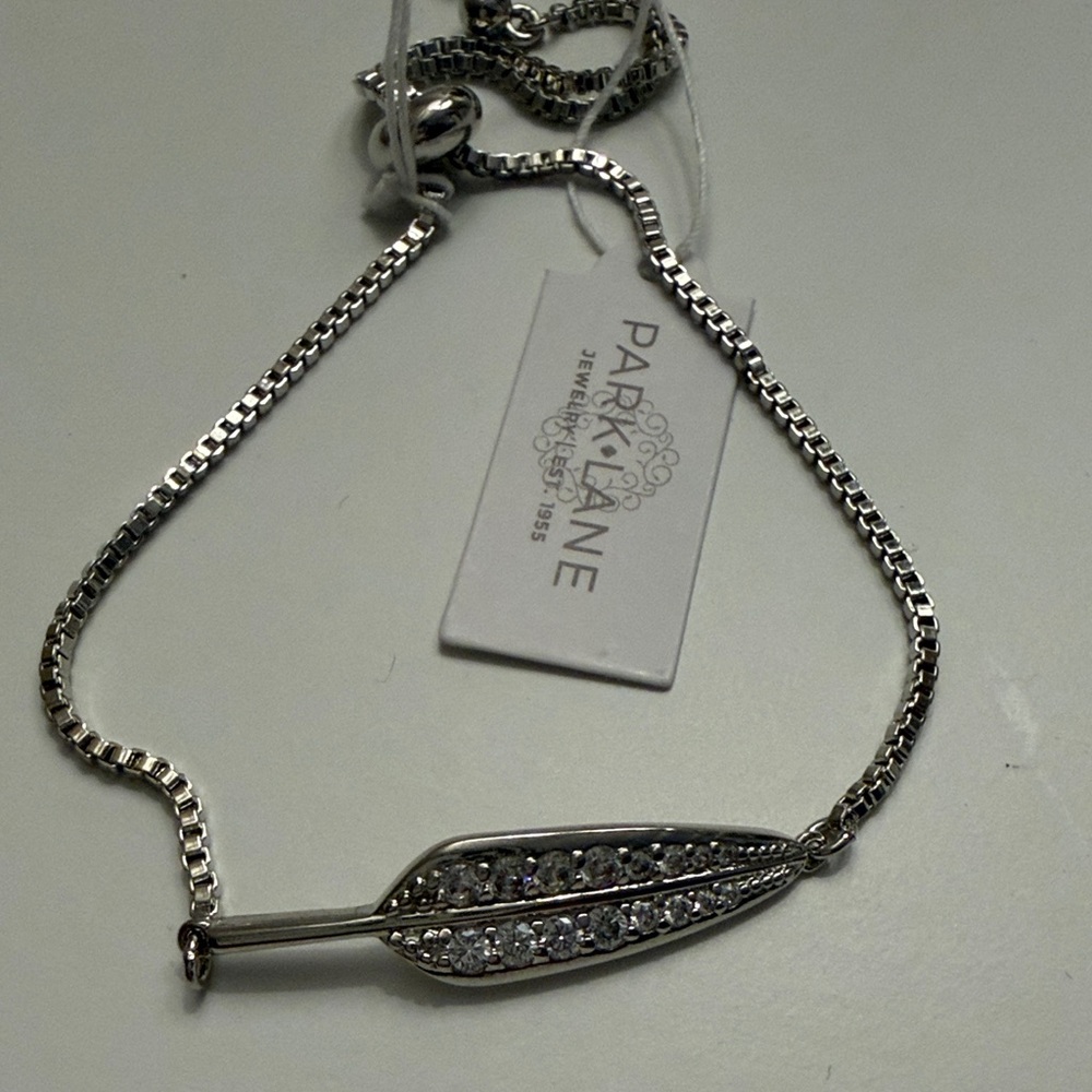 Park Lane Silver-Tone Slider Bracelet with Crystal Bar